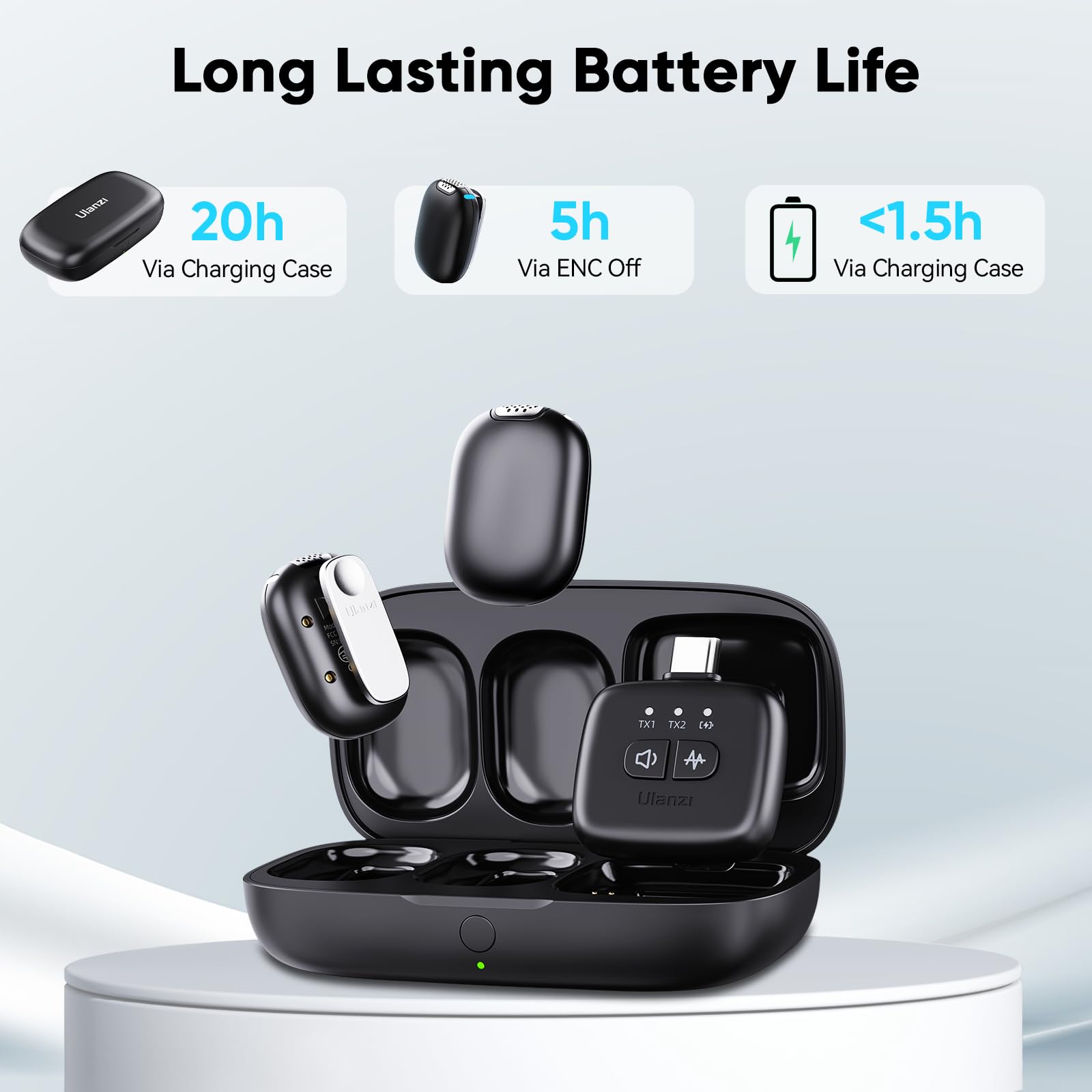 Amazon.com: ULANZI A30 Tiny Mic Magnetic (Black), Wireless